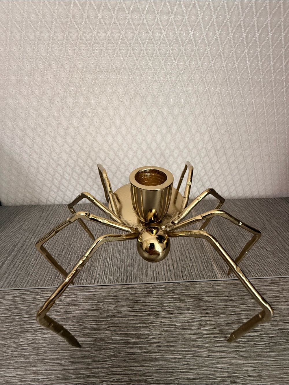 Gold Tone Spider Halloween Candle Holder. No offers